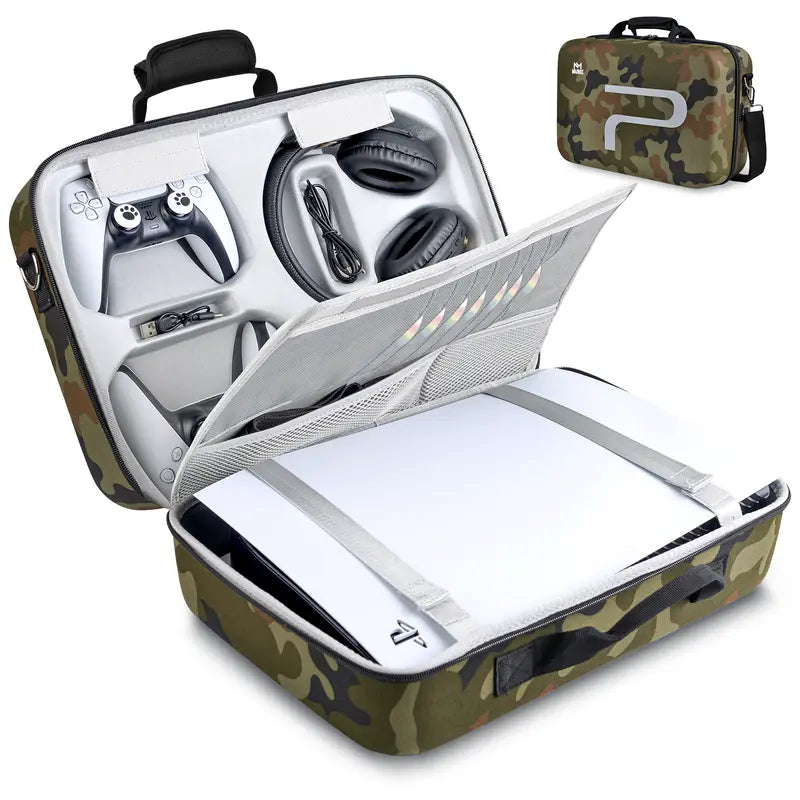 Hard Shell Carrying Case for PS5, Shockproof Travel Bag for Console & Accessories